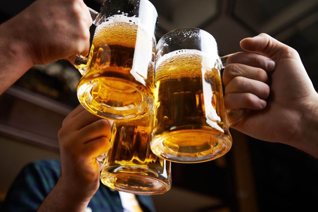 Drie glazen bier