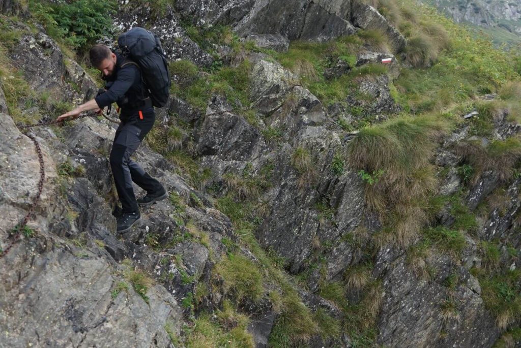 Hanwag Banks SF Extra GTX gebruikt voor rotsachtig terrein en bergbeklimmen