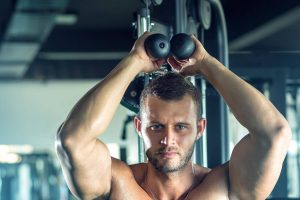 Overhead cable triceps extension
